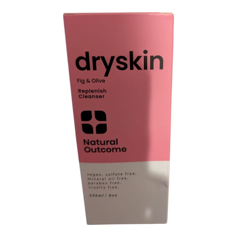 Natural Outcome Dry Skin Replenish Cleanser Fig & Olive  8oz Vegan Natural New